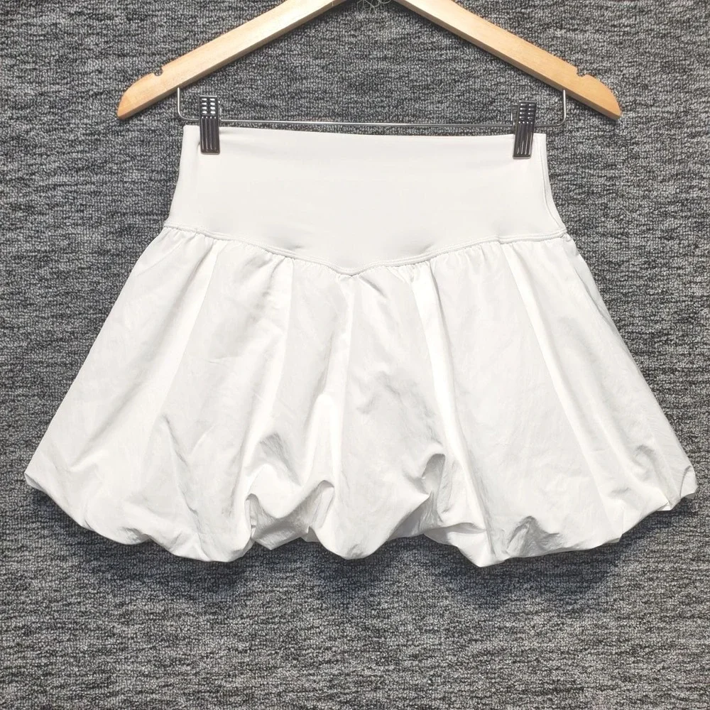 OFFLINE by Aerie Real Me Bubble Skort Women M White High Waisted Tennis kirt